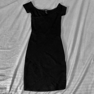 Over the knee black dress